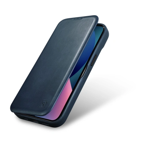 Kup Case iCarer CE Öl Wachs Premium Leder Folio MagSafe Apple iPhone 14 Pro Max blau - ICR395 - {ean13} - Sklep Home Screen