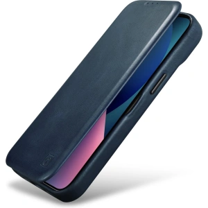 Kup Case iCarer CE Öl Wachs Premium Leder Folio MagSafe Apple iPhone 14 Pro Max blau - ICR395 - {ean13} - Sklep Home Screen
