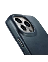 Kup Case iCarer CE Öl Wachs Premium Leder Folio MagSafe Apple iPhone 14 Pro Max blau - ICR395 - {ean13} - Sklep Home Screen