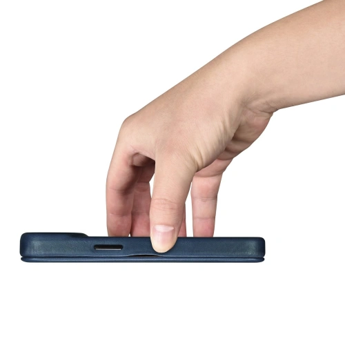 Kup Etui iCarer CE Olajgyanta Prémium Bőr Tok MagSafe Apple iPhone 14 Pro Max kék - ICR395 - {ean13} - Sklep Home Screen