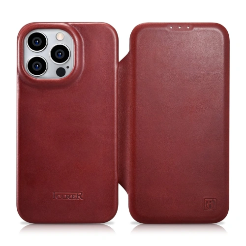 Kup Etui iCarer CE Olajviasz Prémium Bőr Tok MagSafe Apple iPhone 14 Pro Max piros - ICR396 - {ean13} - Sklep Home Screen
