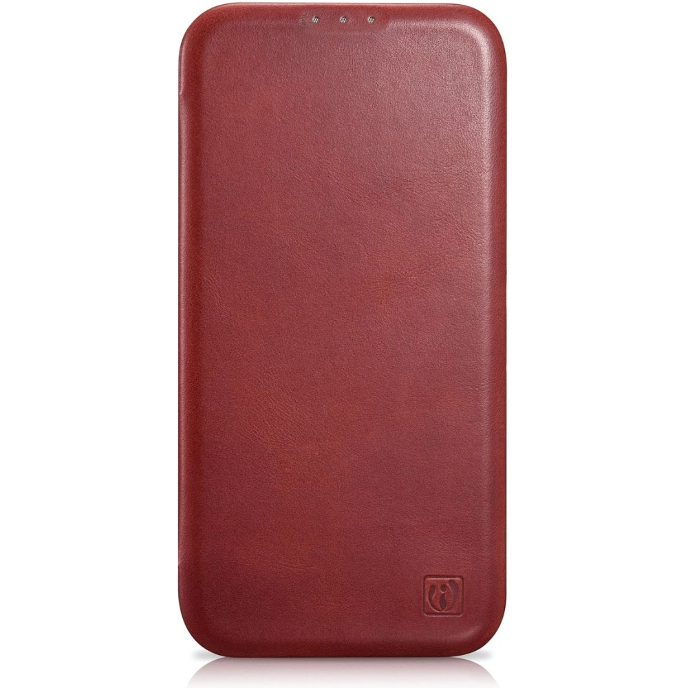 Etui iCarer CE Oil Wax Premium Leather Folio MagSafe Apple iPhone 14 Pro Max czerwony