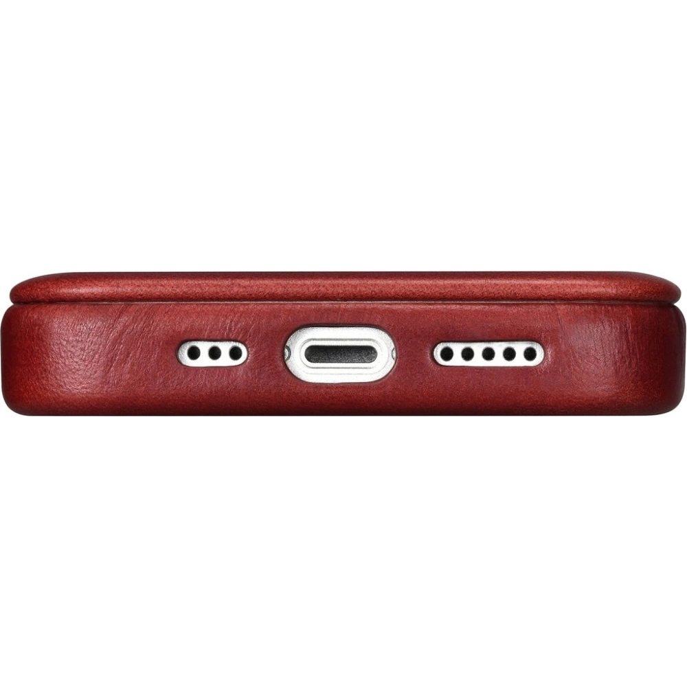 Etui iCarer CE Oil Wax Premium Leather Folio MagSafe Apple iPhone 14 Pro Max czerwony