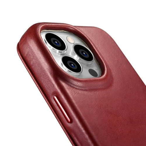 Kup Etui iCarer CE Olajviasz Prémium Bőr Tok MagSafe Apple iPhone 14 Pro Max piros - ICR396 - {ean13} - Sklep Home Screen