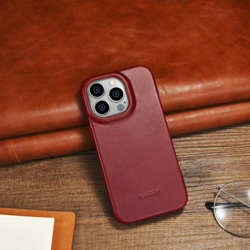 Kup Etui iCarer CE Olajviasz Prémium Bőr Tok MagSafe Apple iPhone 14 Pro Max piros - ICR396 - {ean13} - Sklep Home Screen