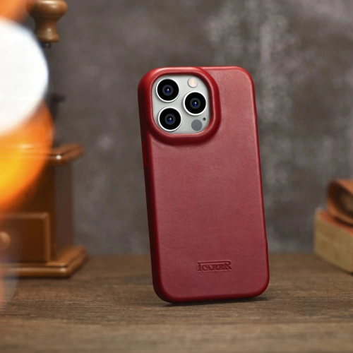 Kup Husă iCarer CE Oil Wax Premium Leather Folio MagSafe Apple iPhone 14 Pro Max roșu - ICR396 - {ean13} - Sklep Home Screen