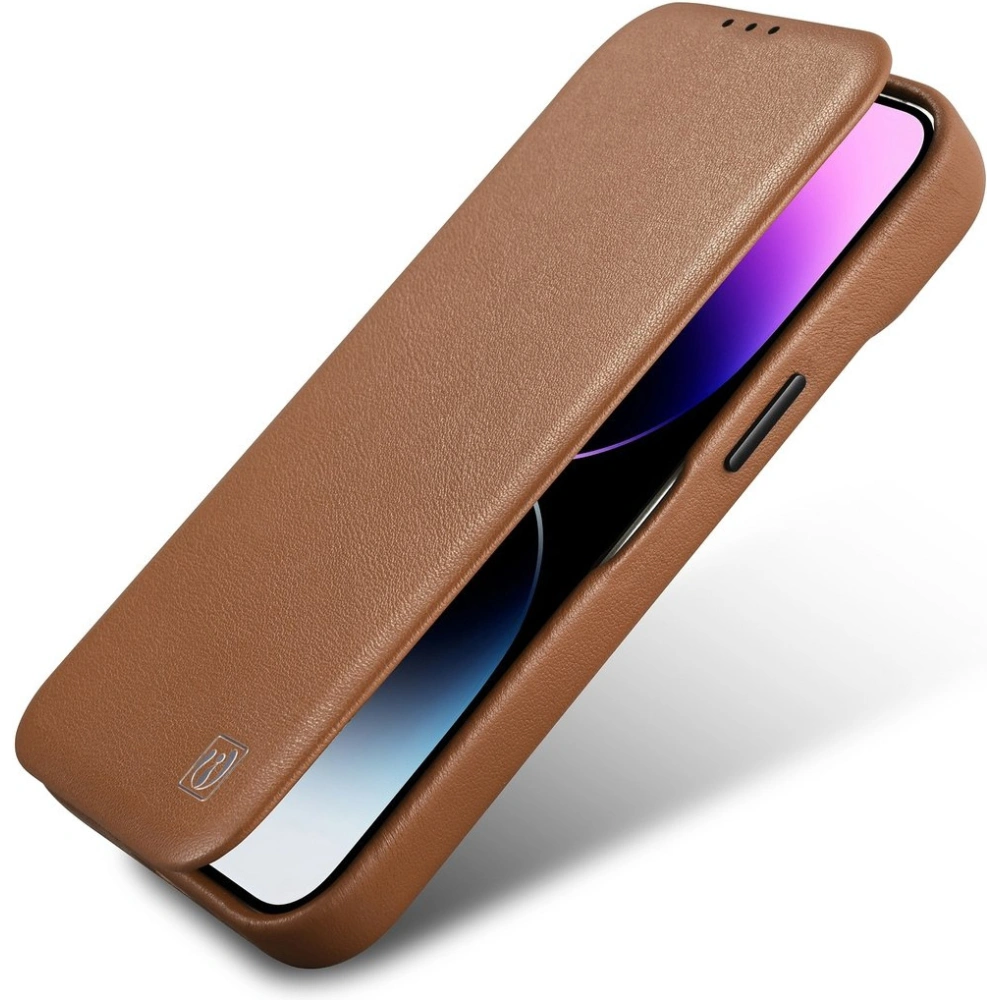 Etui iCarer CE Premium Leather Folio MagSafe Apple iPhone 14 brązowy