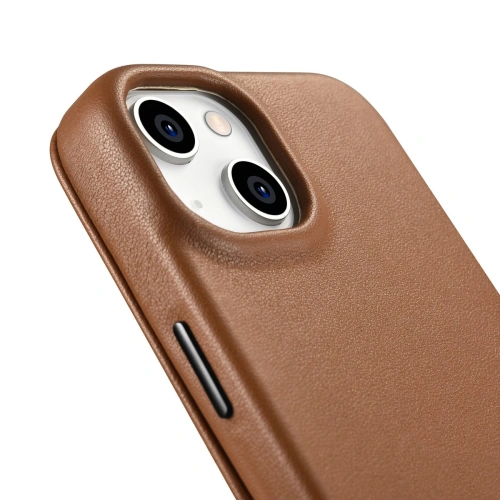 Kup Case iCarer CE Premium Leder Folio MagSafe Apple iPhone 14 braun - ICR398 - {ean13} - Sklep Home Screen