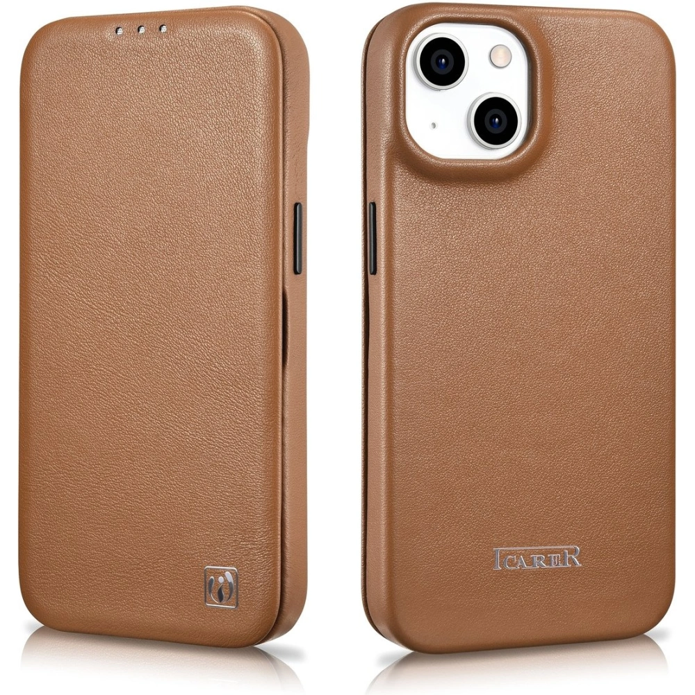 Etui iCarer CE Premium Leather Folio MagSafe Apple iPhone 14 brązowy