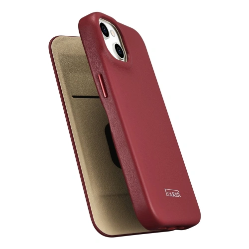 Kup Case iCarer CE Premium Leder Folio MagSafe Apple iPhone 14 rot - ICR399 - {ean13} - Sklep Home Screen
