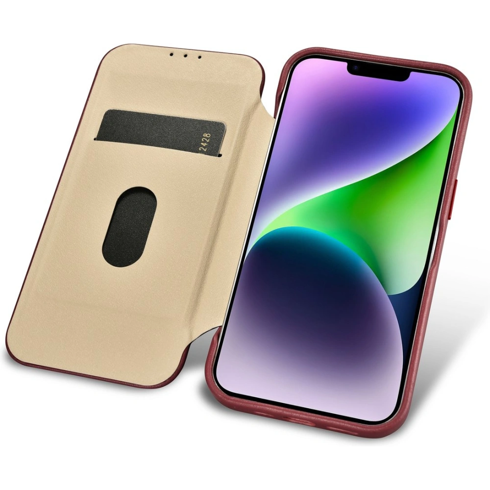 Etui iCarer CE Premium Leather Folio MagSafe Apple iPhone 14 czerwony