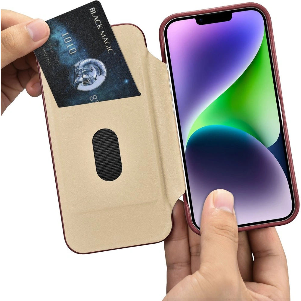 Etui iCarer CE Premium Leather Folio MagSafe Apple iPhone 14 czerwony