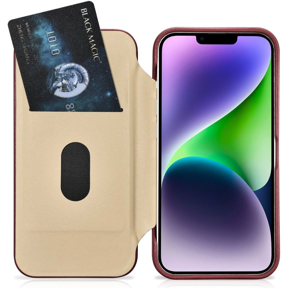 Etui iCarer CE Premium Leather Folio MagSafe Apple iPhone 14 czerwony