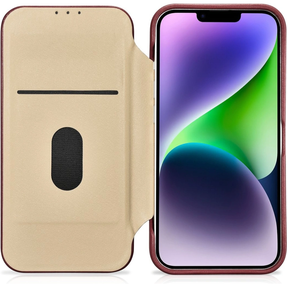 Etui iCarer CE Premium Leather Folio MagSafe Apple iPhone 14 czerwony