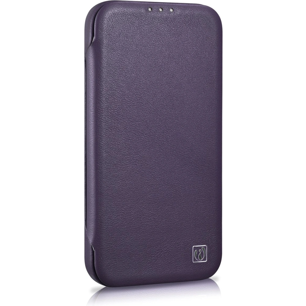 Etui iCarer CE Premium Leather Folio MagSafe Apple iPhone 14 ciemnofioletowy