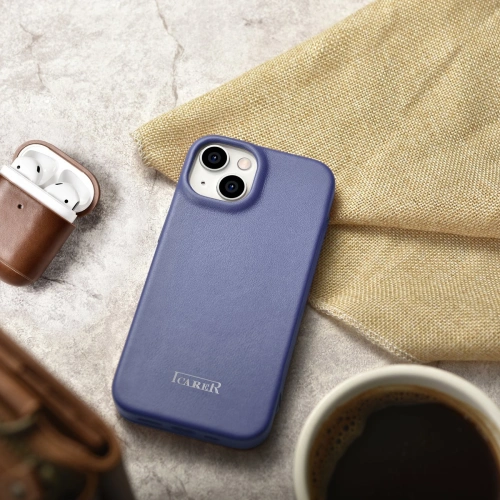 Kup Case iCarer CE Premium-Leder Folio MagSafe Apple iPhone 14 helllila - ICR401 - {ean13} - Sklep Home Screen