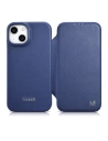 Case iCarer CE Premium Leder Folio MagSafe Apple iPhone 14 blau
