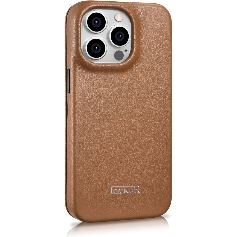 Etui iCarer CE Premium Leather Folio MagSafe Apple iPhone 14 Pro brązowy