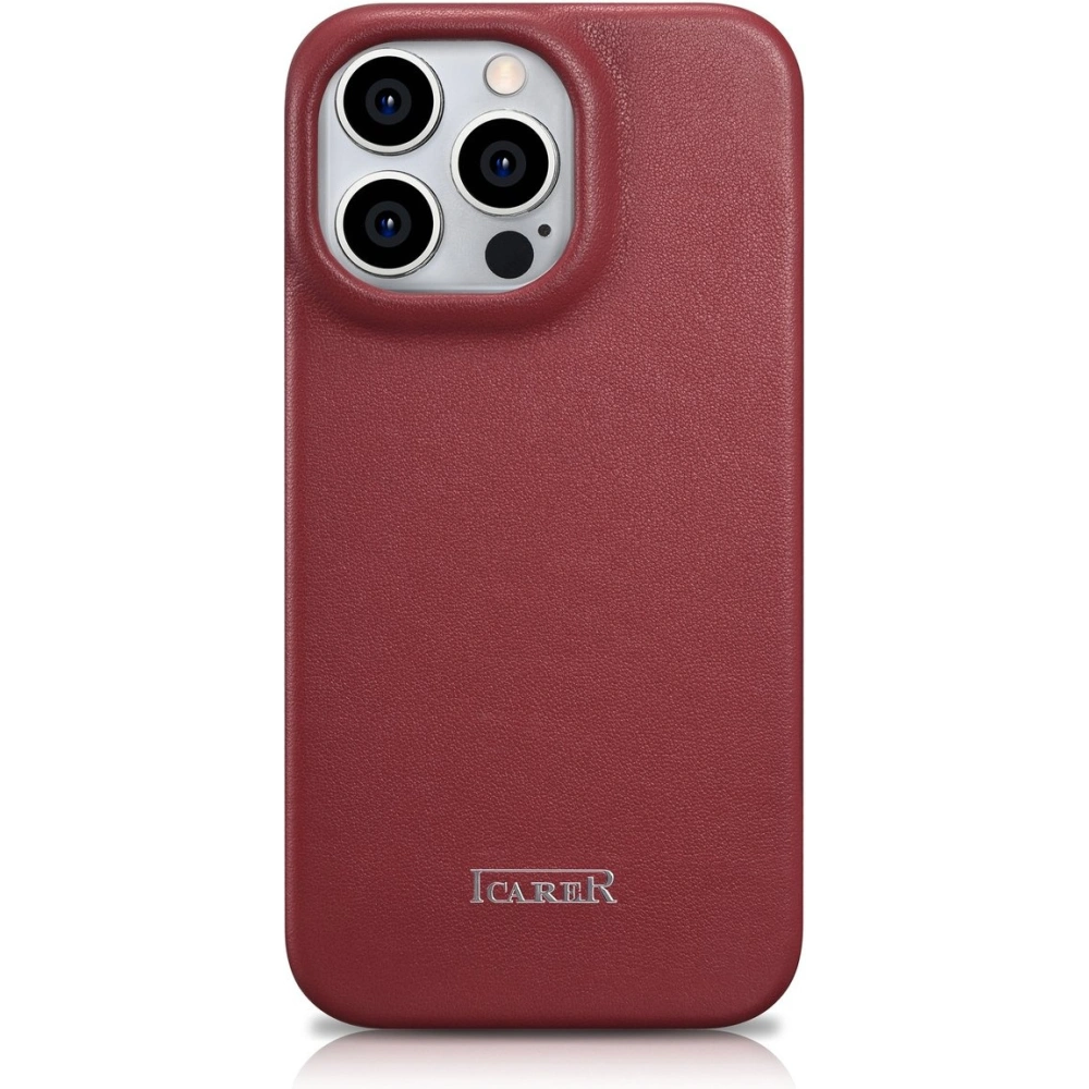 Etui iCarer CE Premium Leather Folio MagSafe Apple iPhone 14 Pro czerwony