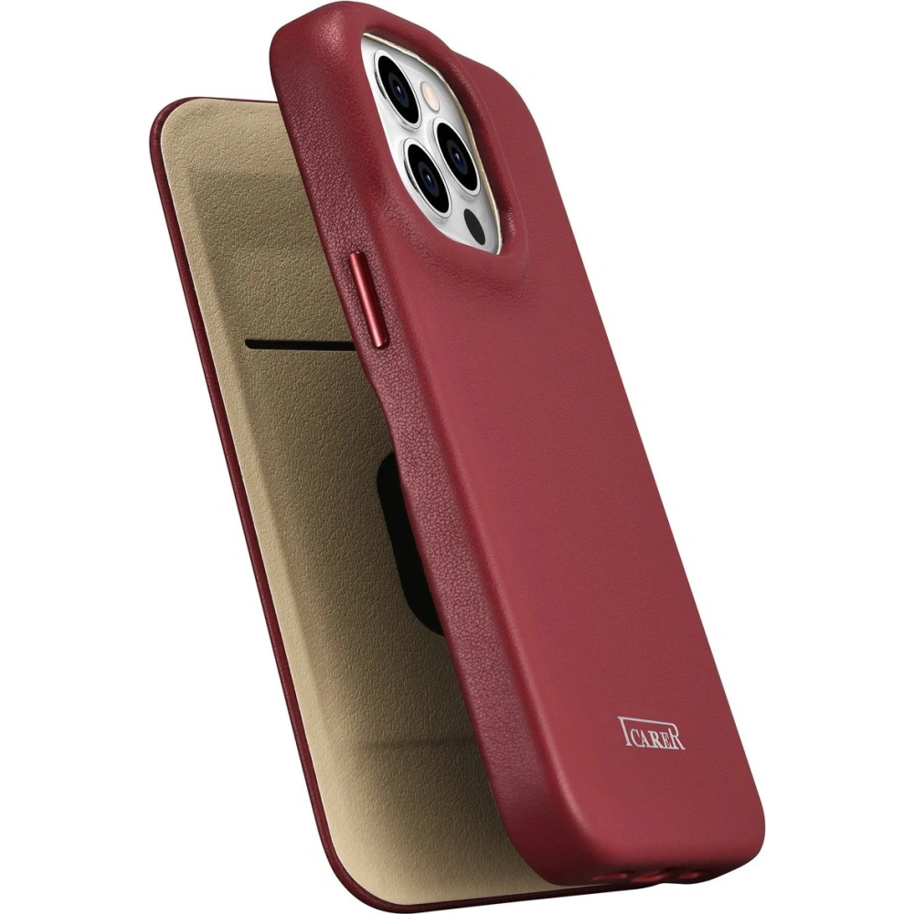 Etui iCarer CE Premium Leather Folio MagSafe Apple iPhone 14 Pro czerwony