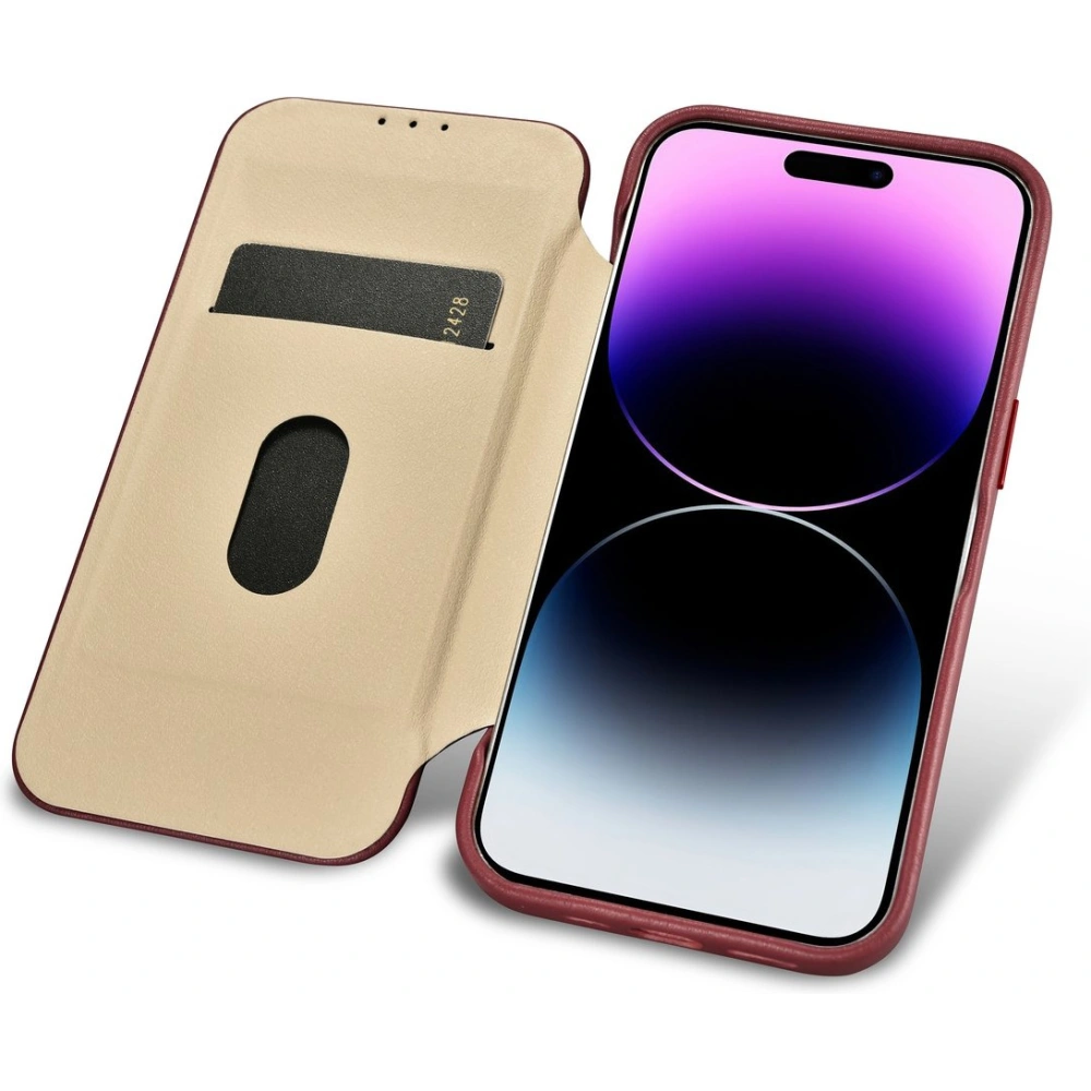 Etui iCarer CE Premium Leather Folio MagSafe Apple iPhone 14 Pro czerwony