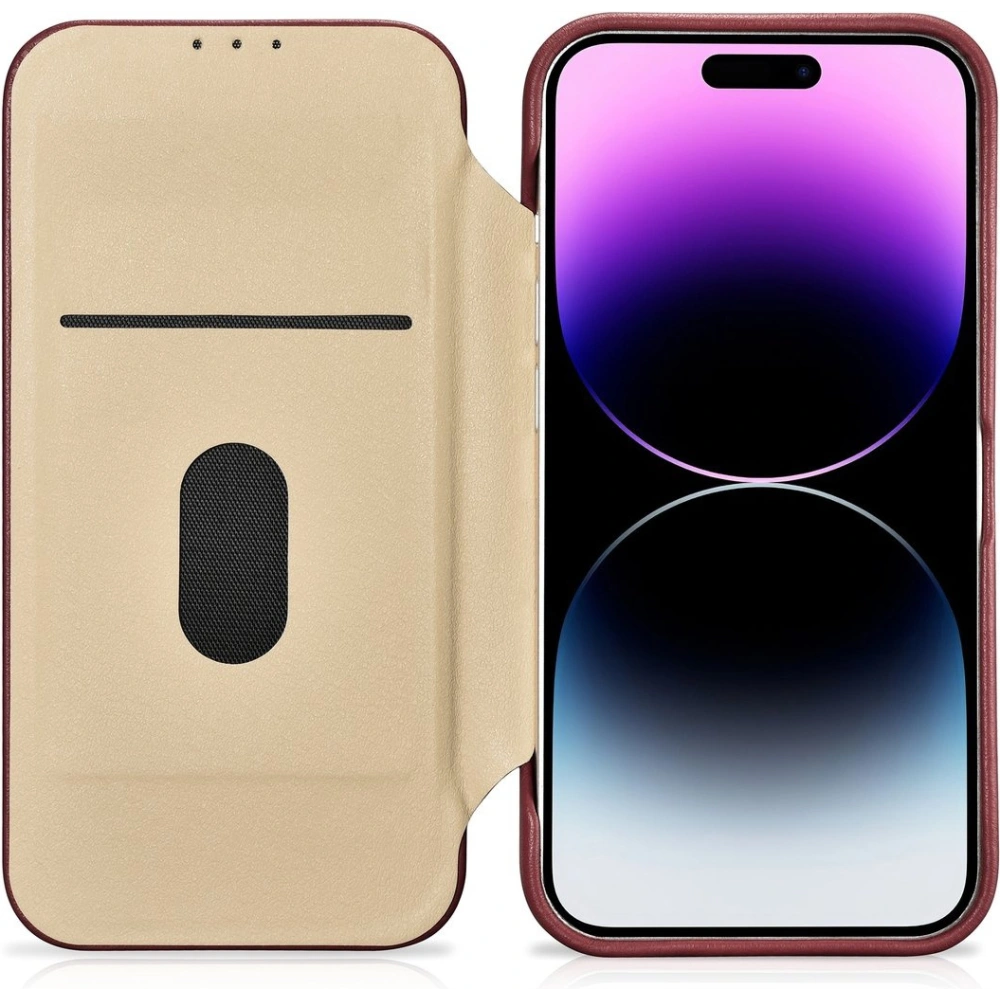 Etui iCarer CE Premium Leather Folio MagSafe Apple iPhone 14 Pro czerwony