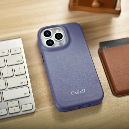 Kup Husă iCarer CE Premium Leather Folio MagSafe Apple iPhone 14 Pro violet deschis - ICR407 - {ean13} - Sklep Home Screen