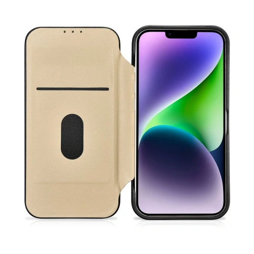 Kup Etui iCarer CE Premium Bőr Folio MagSafe Apple iPhone 14 Plus / 15 Plus fekete - ICR409 - {ean13} - Sklep Home Screen