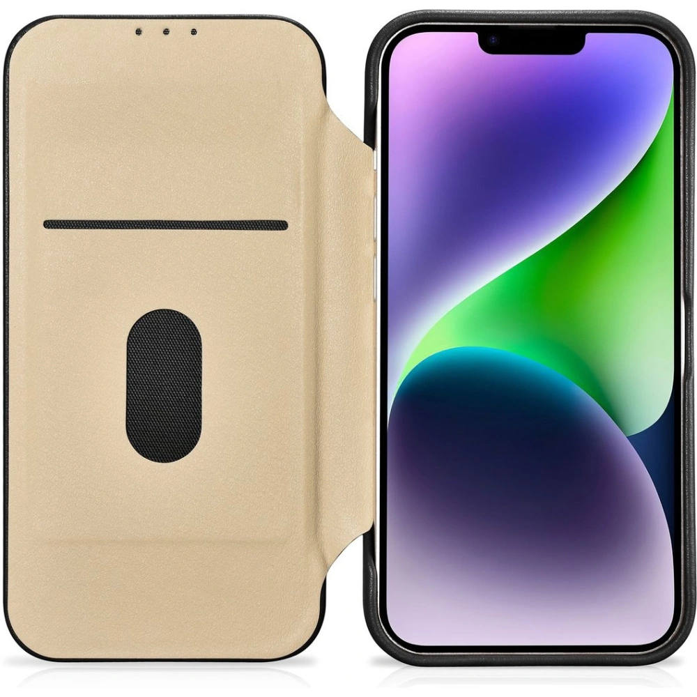 Etui iCarer CE Premium Leather Folio MagSafe Apple iPhone 14 Plus / 15 Plus czarny