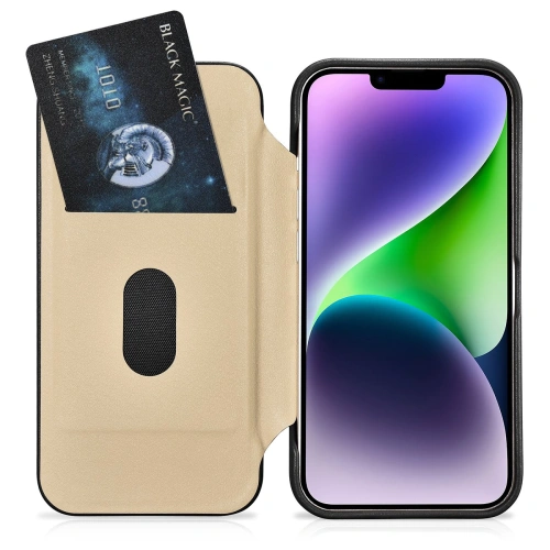 Kup Case iCarer CE Premium Leder Folio MagSafe Apple iPhone 14 Plus / 15 Plus schwarz - ICR409 - {ean13} - Sklep Home Screen