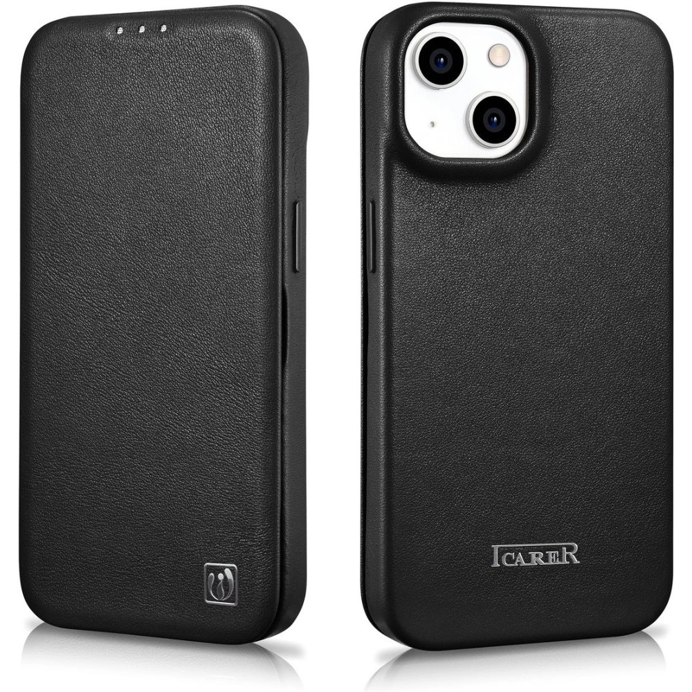Etui iCarer CE Premium Leather Folio MagSafe Apple iPhone 14 Plus / 15 Plus czarny
