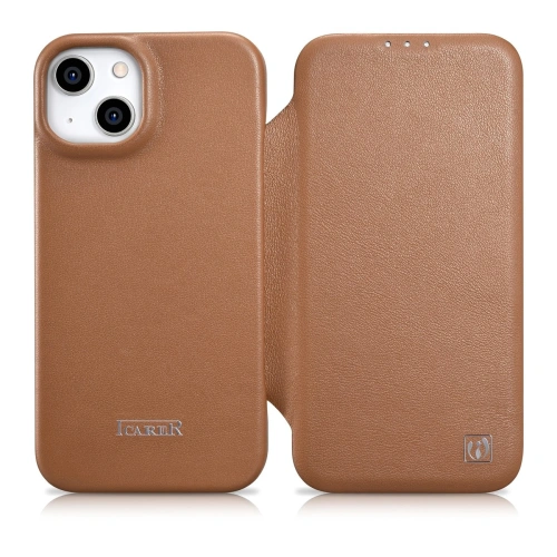 Kup Etui iCarer CE Premium Leather Folio MagSafe Apple iPhone 14 Plus / 15 Plus hnědé - ICR410 - {ean13} - Sklep Home Screen