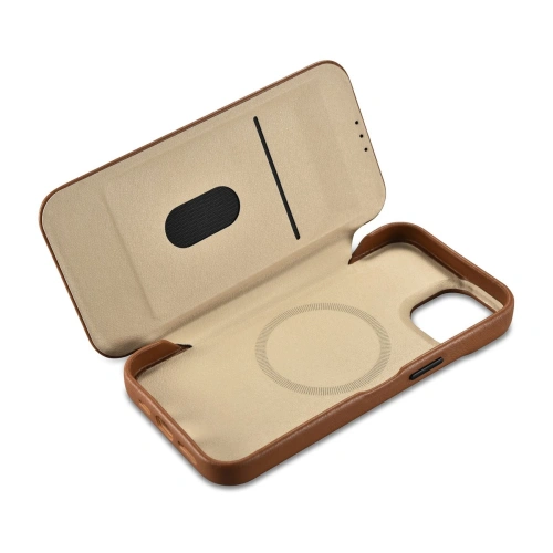 Kup Case iCarer CE Premium Leder Folio MagSafe Apple iPhone 14 Plus / 15 Plus braun - ICR410 - {ean13} - Sklep Home Screen