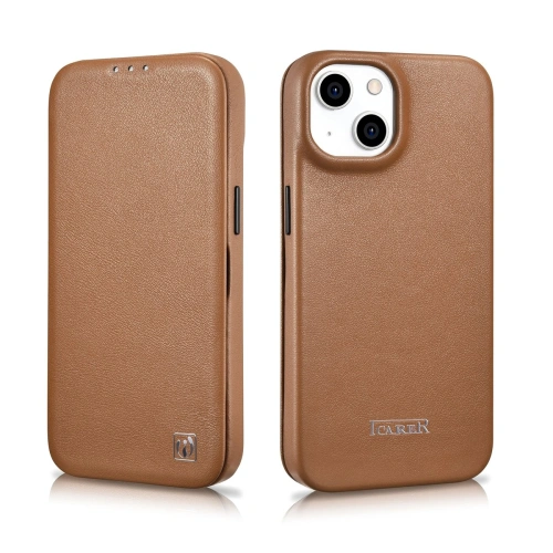 Kup Case iCarer CE Premium Leder Folio MagSafe Apple iPhone 14 Plus / 15 Plus braun - ICR410 - {ean13} - Sklep Home Screen