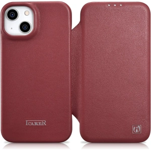 Kup Etui iCarer CE Premium Leather Folio MagSafe Apple iPhone 14 Plus / 15 Plus červené - ICR411 - {ean13} - Sklep Home Screen