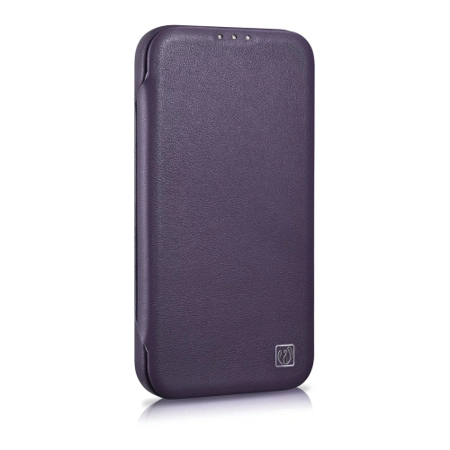 Kup Husă iCarer CE Premium Leather Folio MagSafe Apple iPhone 14 Plus / 15 Plus violet închis - ICR412 - {ean13} - Sklep Home Screen