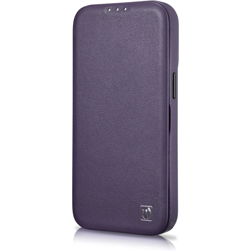 Etui iCarer CE Premium Leather Folio MagSafe Apple iPhone 14 Plus / 15 Plus ciemnofioletowy