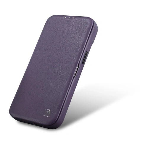 Kup Husă iCarer CE Premium Leather Folio MagSafe Apple iPhone 14 Plus / 15 Plus violet închis - ICR412 - {ean13} - Sklep Home Screen