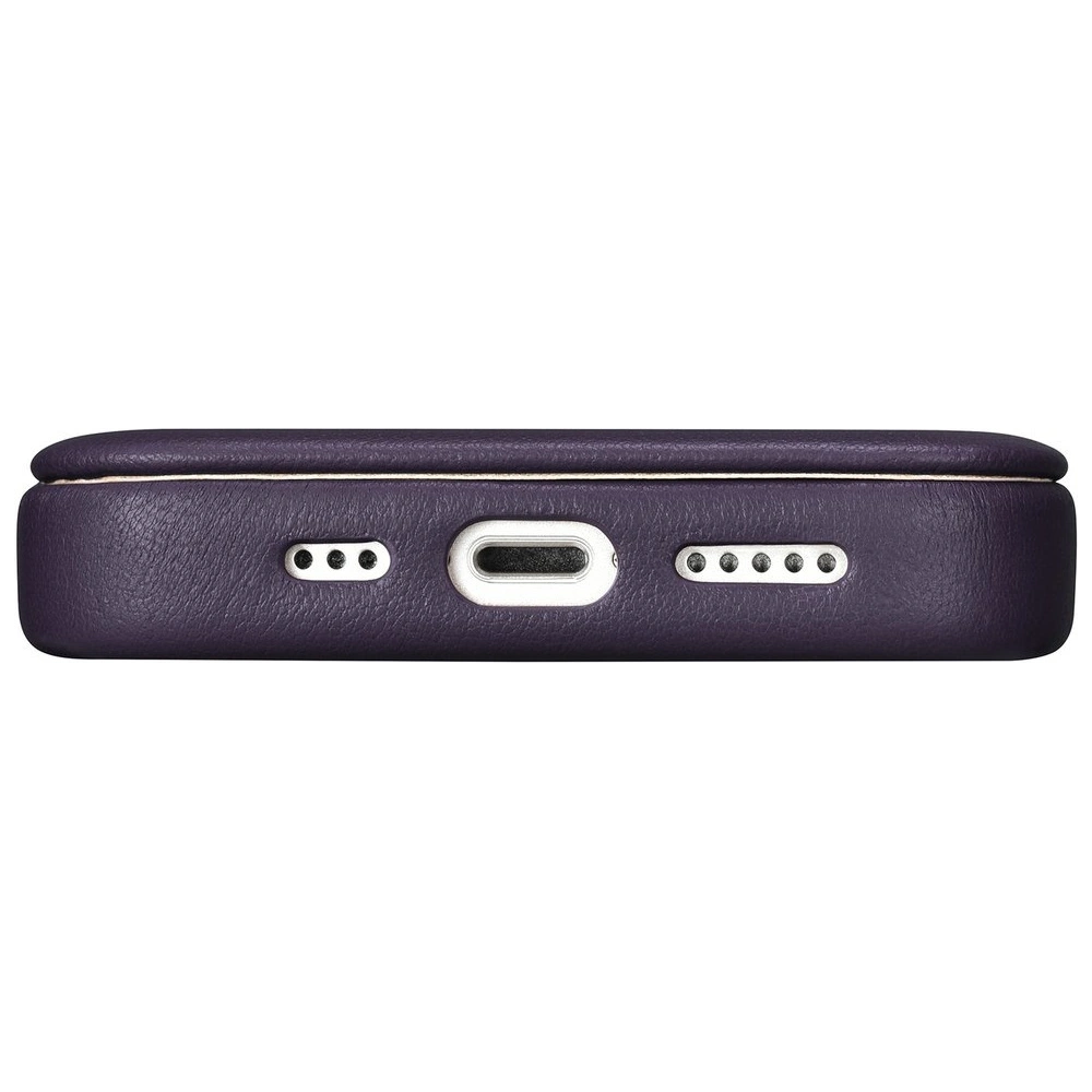 Etui iCarer CE Premium Leather Folio MagSafe Apple iPhone 14 Plus / 15 Plus ciemnofioletowy