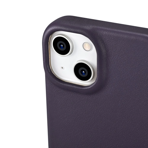 Kup Husă iCarer CE Premium Leather Folio MagSafe Apple iPhone 14 Plus / 15 Plus violet închis - ICR412 - {ean13} - Sklep Home Screen