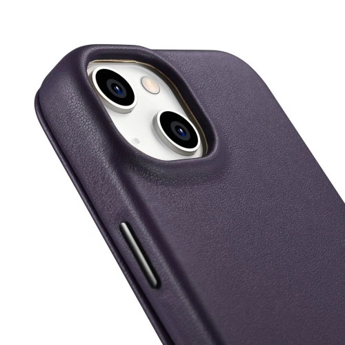 Kup Husă iCarer CE Premium Leather Folio MagSafe Apple iPhone 14 Plus / 15 Plus violet închis - ICR412 - {ean13} - Sklep Home Screen