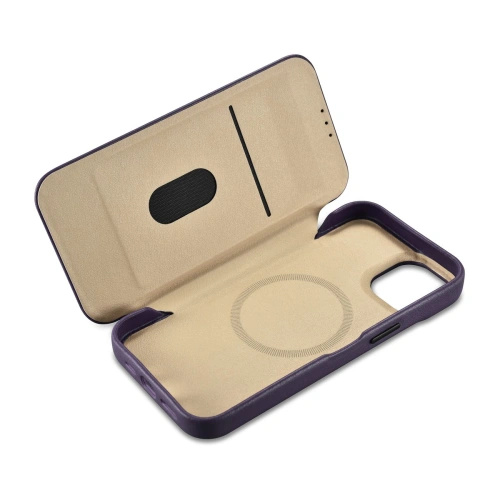 Kup Husă iCarer CE Premium Leather Folio MagSafe Apple iPhone 14 Plus / 15 Plus violet închis - ICR412 - {ean13} - Sklep Home Screen