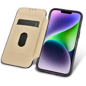 Kup Case iCarer CE Premium Leder Folio MagSafe Apple iPhone 14 Plus / 15 Plus dunkelviolett - ICR412 - {ean13} - Sklep Home Screen
