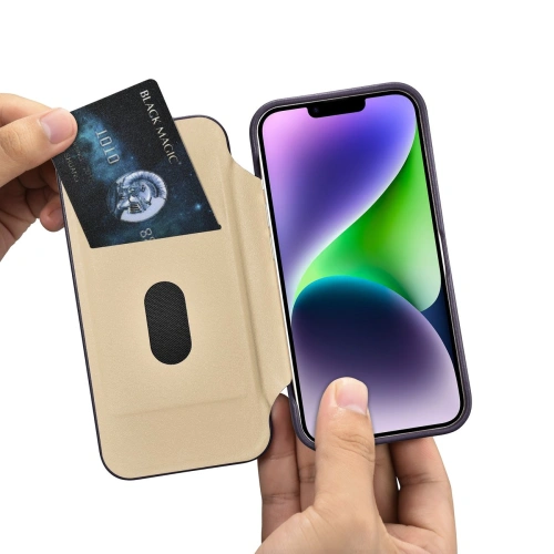 Kup Etui iCarer CE Premium Bőr Folio MagSafe Apple iPhone 14 Plus / 15 Plus sötétlila - ICR412 - {ean13} - Sklep Home Screen