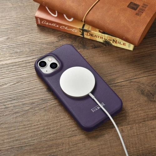 Kup Etui iCarer CE Premium Leather Folio MagSafe Apple iPhone 14 Plus / 15 Plus tmavě fialové - ICR412 - {ean13} - Sklep Home Screen