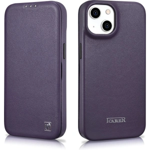 Kup Husă iCarer CE Premium Leather Folio MagSafe Apple iPhone 14 Plus / 15 Plus violet închis - ICR412 - {ean13} - Sklep Home Screen