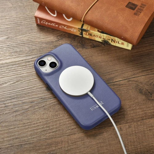 Kup Husă iCarer CE Premium Leather Folio MagSafe Apple iPhone 14 Plus / 15 Plus mov deschis - ICR413 - {ean13} - Sklep Home Screen