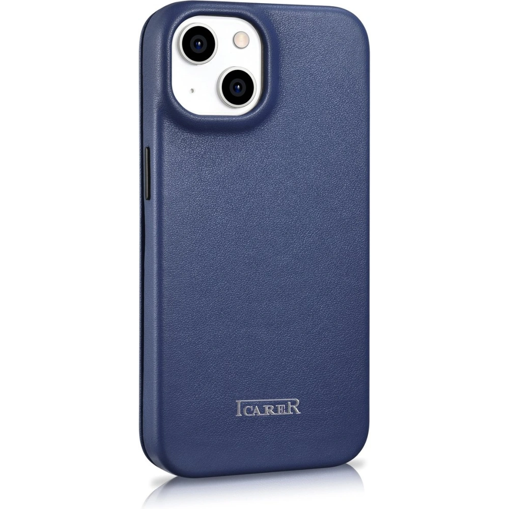 Etui iCarer CE Premium Leather Folio MagSafe Apple iPhone 14 Plus / 15 Plus niebieski