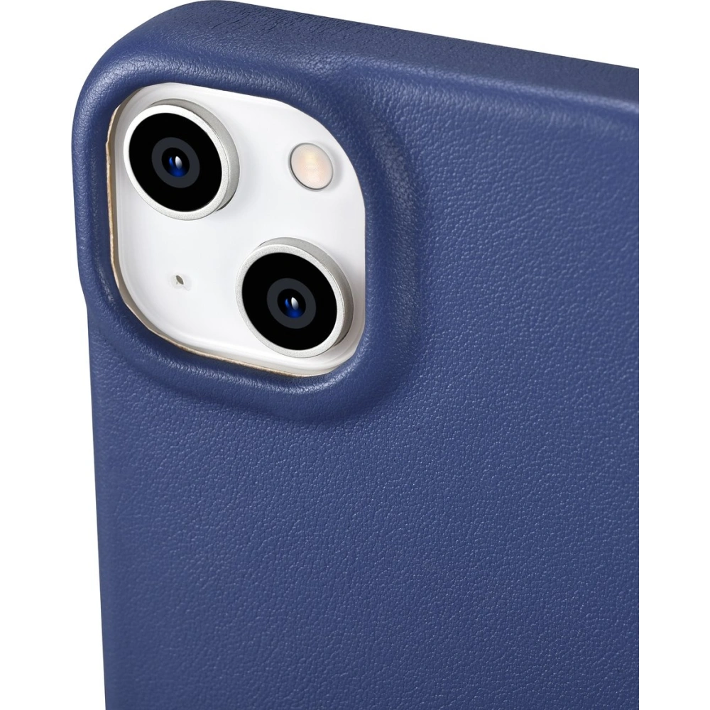 Etui iCarer CE Premium Leather Folio MagSafe Apple iPhone 14 Plus / 15 Plus niebieski