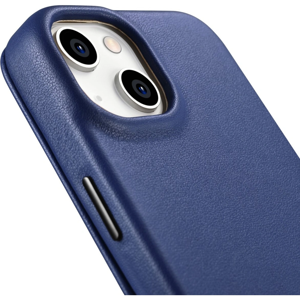 Etui iCarer CE Premium Leather Folio MagSafe Apple iPhone 14 Plus / 15 Plus niebieski